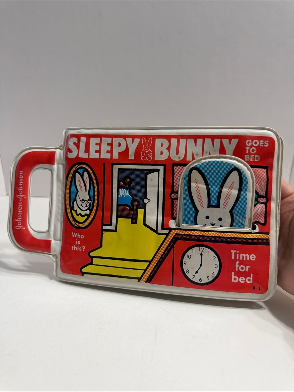 1980’s Sleepy Bunny Interactive Bedtime Toy Book — Red
